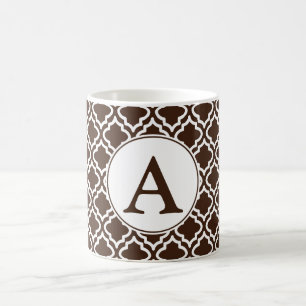 Tasse marron monogrammée