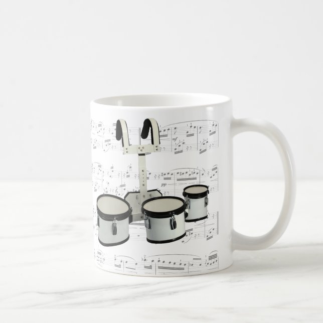 Tasse - marschierende Trommeln mit Blattmusik (Rechts)