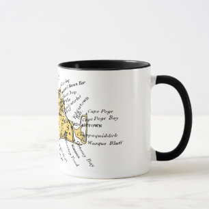 Tasse Martha's Vineyard vintage, noir sur l'or