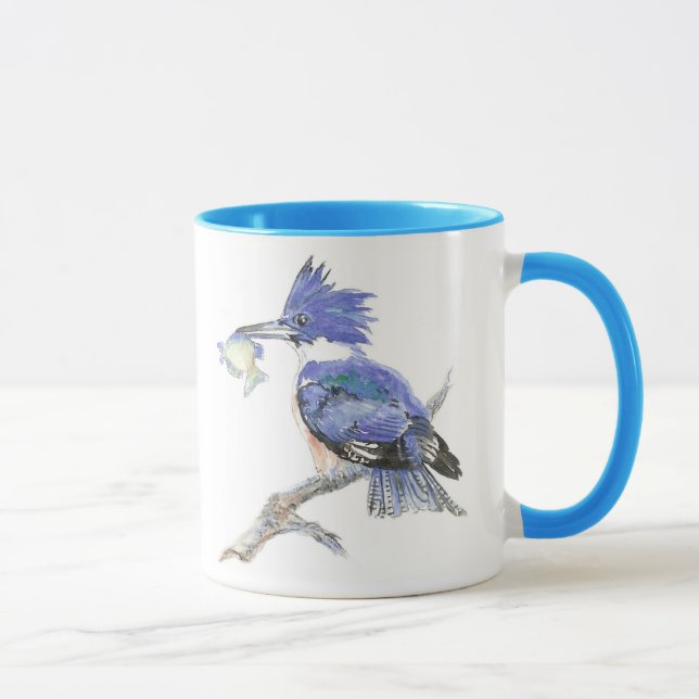 Tasse Martin-pêcheur ceint - avec poisson - Collection d (Droite)