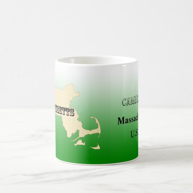 Tasse - Massachusetts Staat Karte mit Stadt (Mittel)