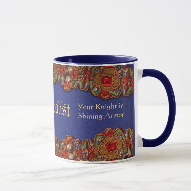 Tasse Médiéviste : Votre chevalier dans l'armure (Droite)