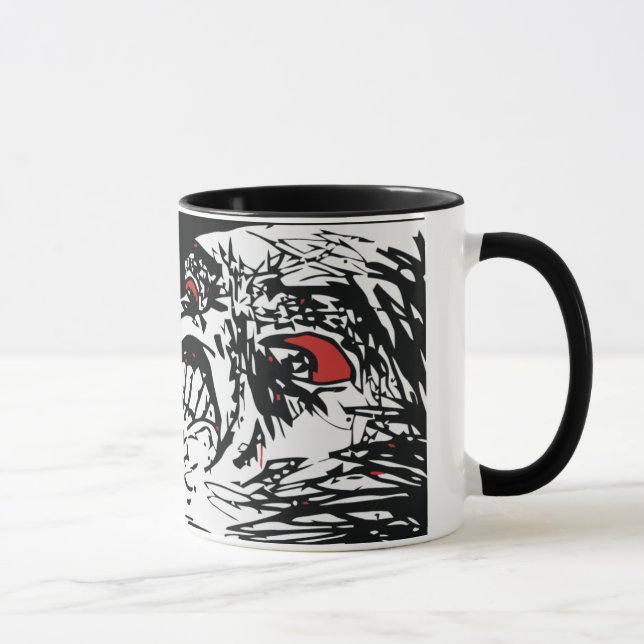 Tasse méga de Coffe de visage de rage (Droite)