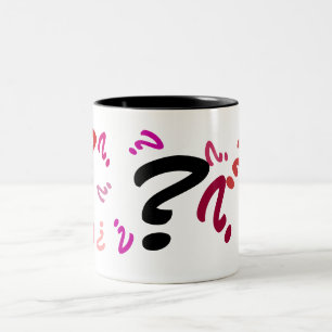 Tasse - Mehrere rote Fragezeichen