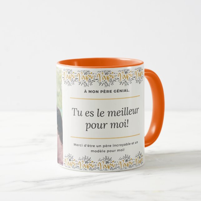 Tasse Meilleur Papa du Monde - Cadeau Parfait (VorderseiteRechts)