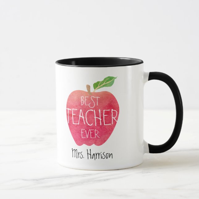 Tasse Meilleure aquarelle personnalisée d'Apple de (Droite)