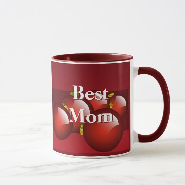 Tasse Meilleure Maman 2012 Calendrier Rouge Ornements Ca (Droite)