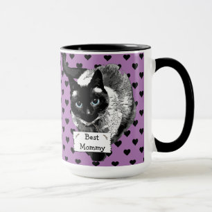 Tasse "Meilleure maman de chat" Chat Siamese Lady Coffee