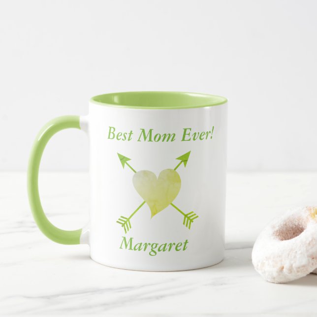 Tasse Meilleure maman toujours thème de coeur (Avec donut)