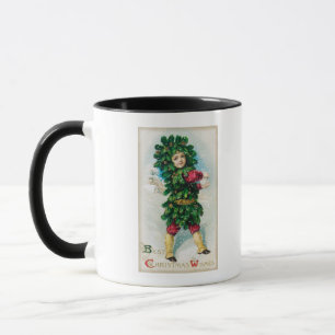 Tasse Meilleurs vœux de Noël Homme en manteau vert