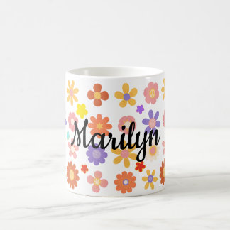 Tasse mélange vibrant de fleurs colorées
