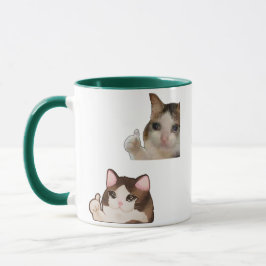 Tasse Mème Chat Pouce en l'Air Drôle OK Mème Chat