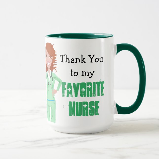 Tasse Merci, à la coupe de café infirmière préférée (Droite)