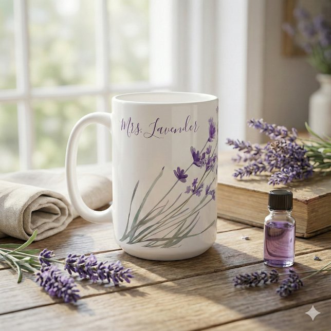Tasse Merci de m'avoir aidé à fleurir (Thank a special teacher with this, "Thanks for helping me bloom" lavender mug! )