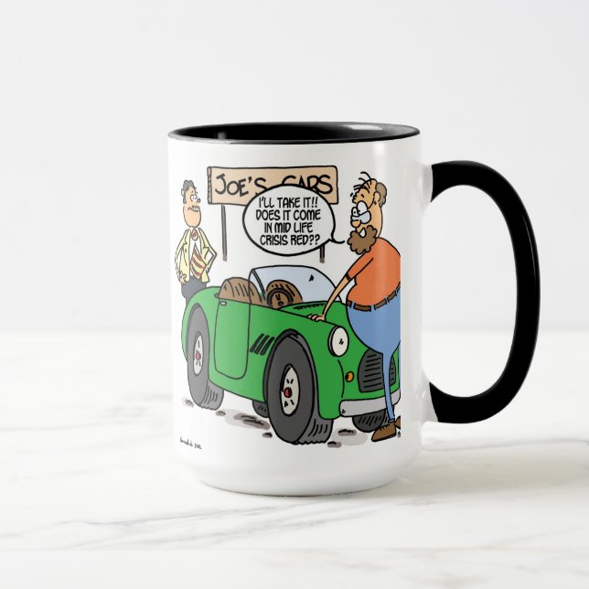 Tasse mi rouge de crise de la vie (Droite)