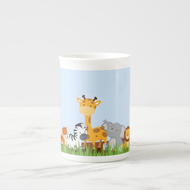 Tasse mignonne bleue de porcelaine tendre (Devant)