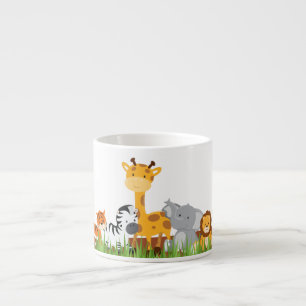 Tasse mignonne de café express d'animaux de bébé
