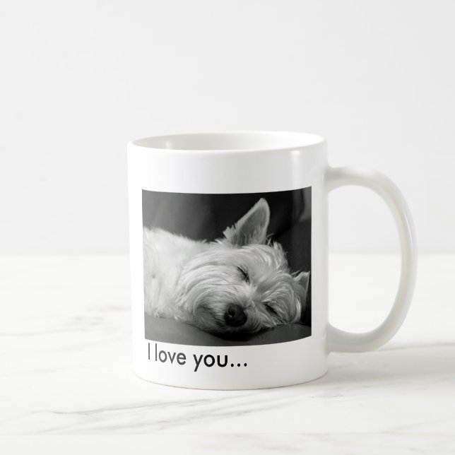 Tasse mignonne de chien de Westie (Terrier des (Droite)