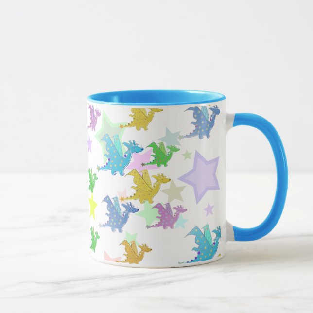 Tasse mignonne de motif de dragons de couleur (Droite)