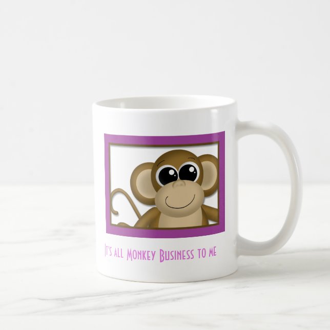 Tasse mignonne de pourpre de singe (Droite)