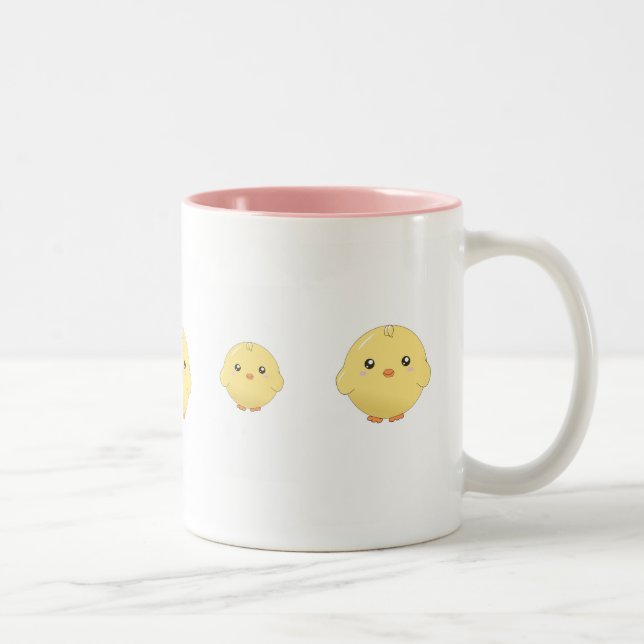 Tasse mignonne de poussin de jaune de kawaii (Droit)