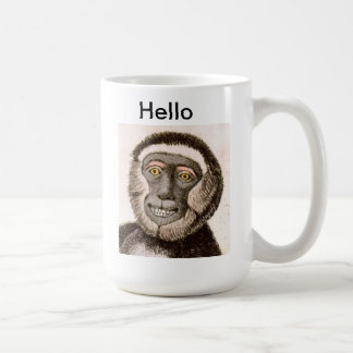 TASSE mignonne de singe - bonjour