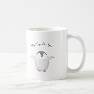 Tasse mignonne de tasse d'étreinte de pingouin