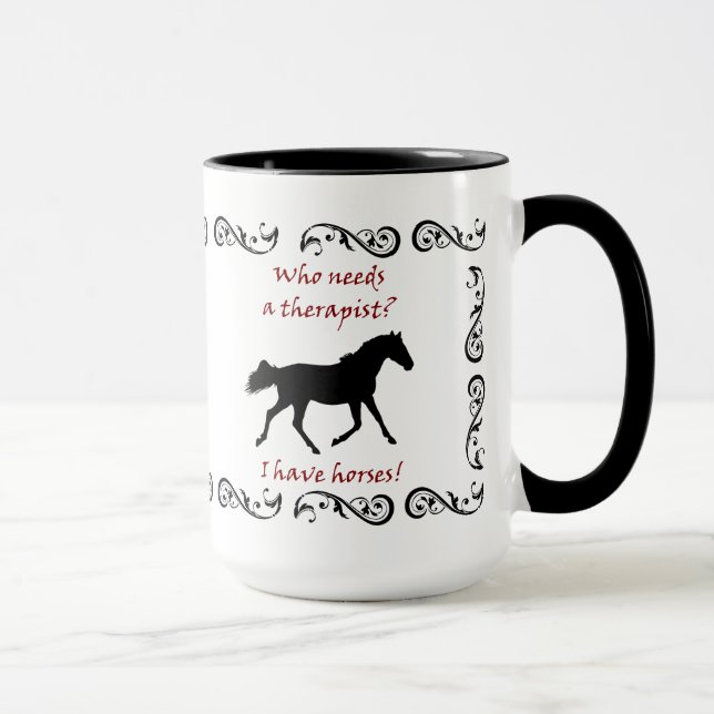 Tasse mignonne de thérapeute de cheval (Droite)
