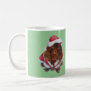 Tasse mignonne de vacances de Noël d'art de chiot