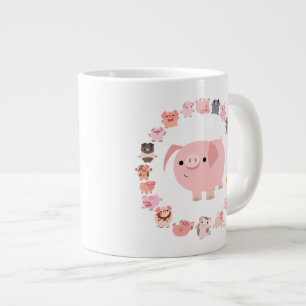 Tasse mignonne d'éléphant de mandala de porc de