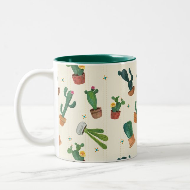 Tasse mignonne d'impression de cactus (Gauche)