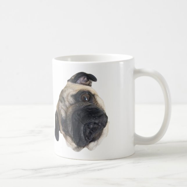 Tasse mignonne d'inclinaison de tête de carlin (Droite)