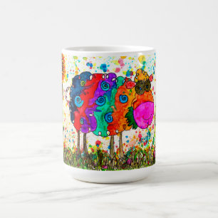 Tasse mignonne et colorée de moutons