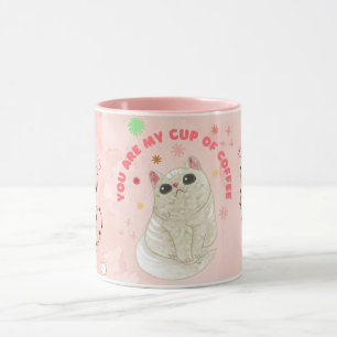 Tasse Mignonne Rose Chat   Mug Café pour Amoureuse