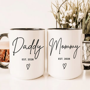 Tasse minimaliste personnalisée pour nouveaux papa