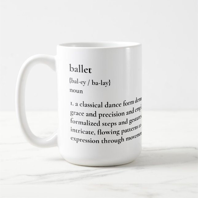 Tasse "Minimalistisch Ballet Definition" (Links)