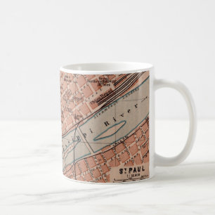 Tasse mit alter St Paul MN-Straßenkarte