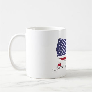 Tasse mit amerikanischem Kartenzeichen