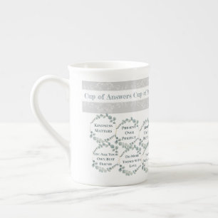 Tasse mit Antworten Selbstliebe Aufmunternde Zitat