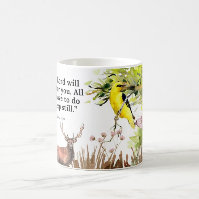 Tasse mit Aquarell-Vers aus der Bibel (Mittel)