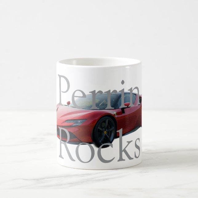 Tasse mit Auto und individuellem Namen (Mittel)