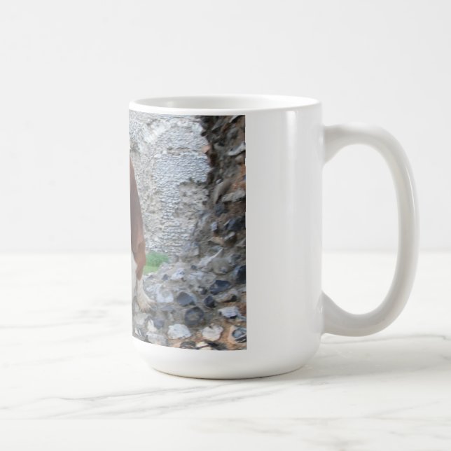 Tasse mit Basset Hound Burg Ruinen (Rechts)