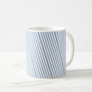 Tasse mit blauem und weißem Streifen