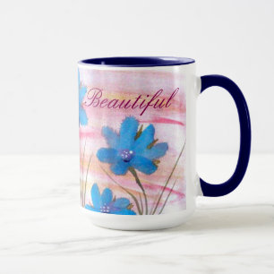 Tasse mit blauer Wasserfarbe