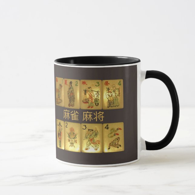 Tasse mit Blumen- u. Jahreszeitfliesen (Rechts)