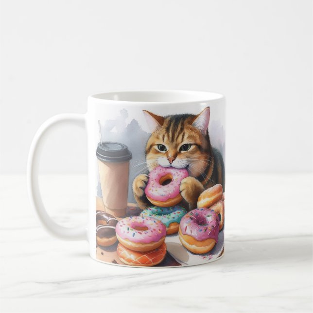 Tasse mit Cat and Donuts - Kaffee & Donut (Links)