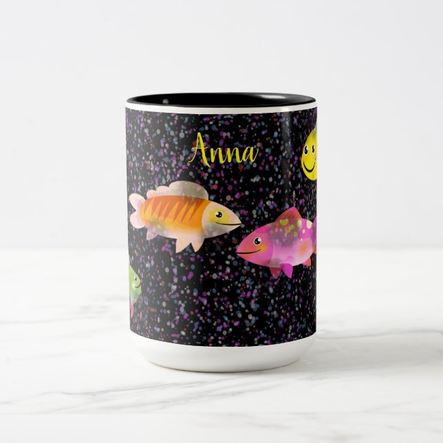 Tasse mit Comic & Colorful Fun Fish (Mittel)