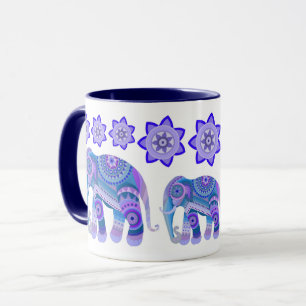 TASSE MIT COOLEN ELEFANTEN UND BLUMEN