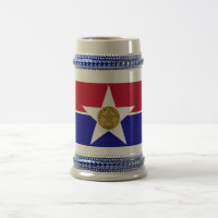 Tasse mit der Flagge von Dallas City, Texas, USA