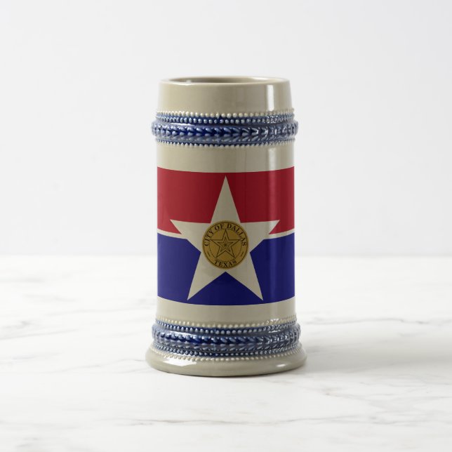 Tasse mit der Flagge von Dallas City, Texas, USA (Mittel)